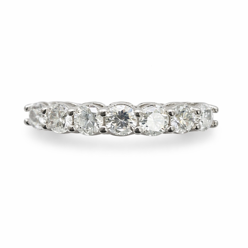 1.5 CT Moissanite Diamond Half Eternity Ring